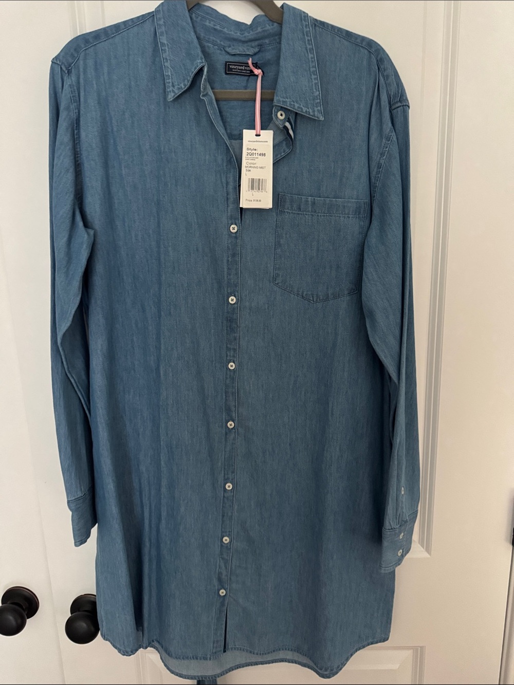 Brand New Vineyard Vines Denim Shirt Dress - L